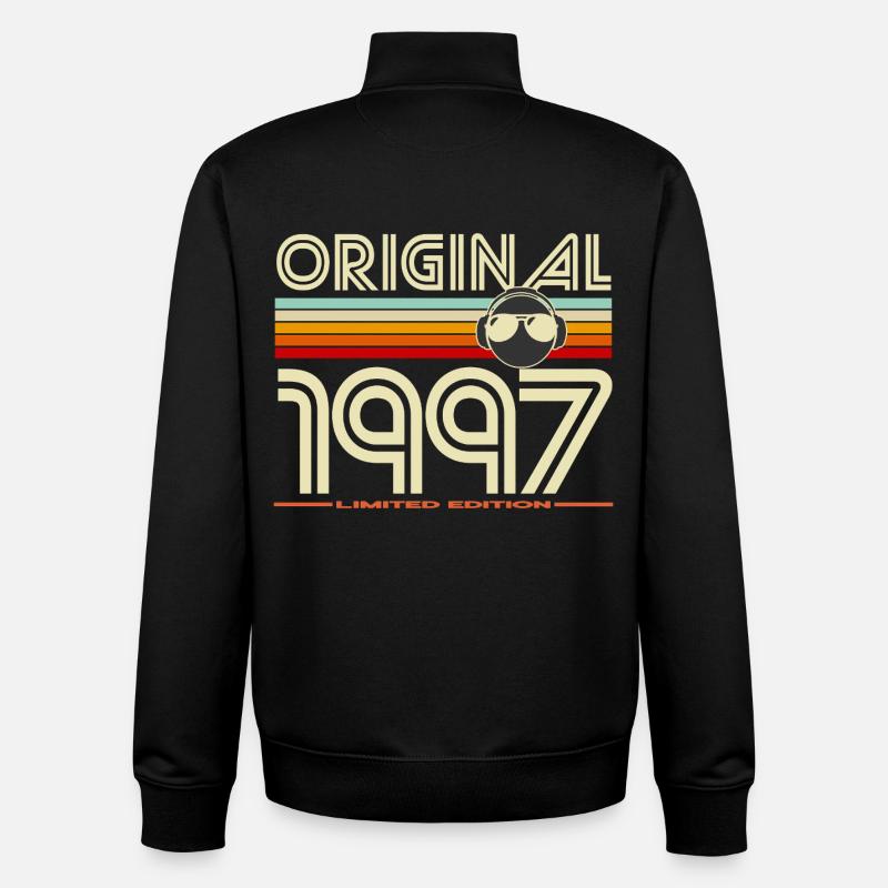 Original 1997: rétro écouteurs - Sweat zippé unisexe en coton bio Stanley/Stella - noir