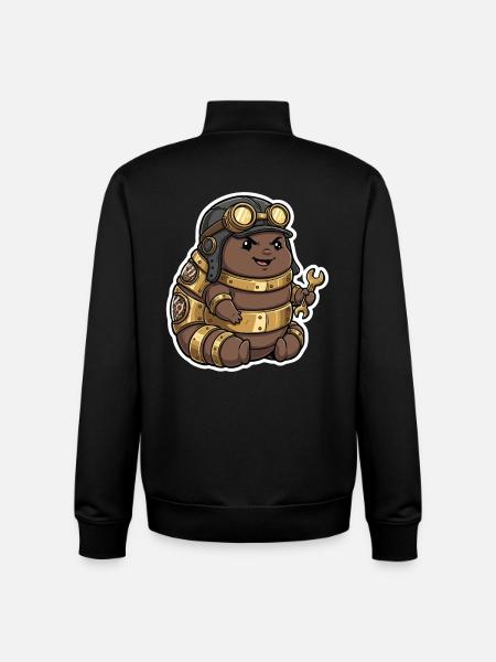 Steampunk Engineer Engineer Brass Crawler - Unisex Organic Zip Sweatshirt by Stanley/Stella - black