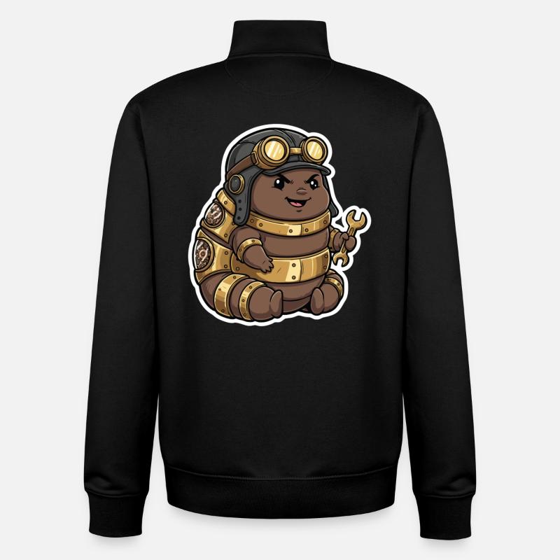 Steampunk Engineer Engineer Brass Crawler - Unisex Organic Zip Sweatshirt by Stanley/Stella - black