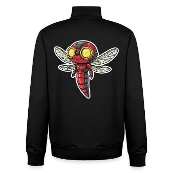 Dragonfly Steampunk Scout Rot und Gold - Unisex Organic Zip Sweatshirt von Stanley/Stella - Schwarz - Hinten - AI Model Male 185 light (185cm)