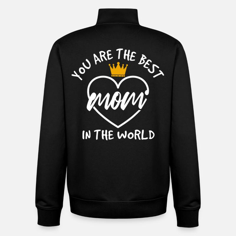 Beste Mama der Welt Geschenkhemd - Unisex Organic Zip Sweatshirt von Stanley/Stella - Schwarz