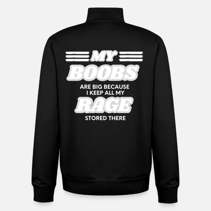 Gros seins - Sweat zippé unisexe en coton bio Stanley/Stella - noir