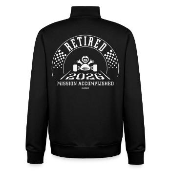 Im Ruhestand 2026 – Mission erfüllt (Ruhestand / W) - Unisex Organic Zip Sweatshirt von Stanley/Stella - Schwarz - Hinten - AI Model Male 185 light (185cm)