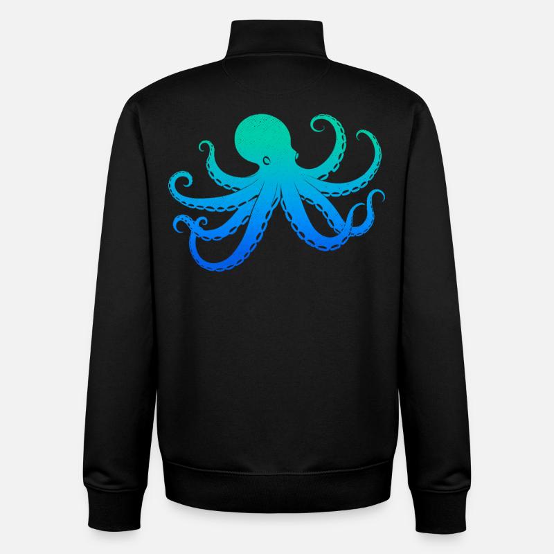 Oktopus Jungen Kinden Herren Krake - Unisex Organic Zip Sweatshirt von Stanley/Stella - Schwarz