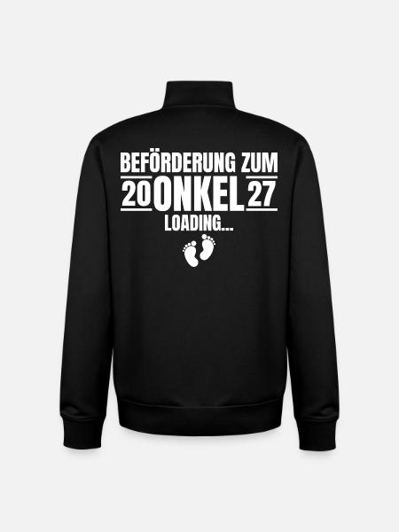Beförderung zum Onkel 2027 Loading - Unisex Organic Zip Sweatshirt von Stanley/Stella - Schwarz