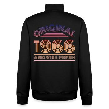1966 60th Birthday - Unisex Organic Zip Sweatshirt by Stanley/Stella - black - Back - AI Model Male 185 light (185cm)