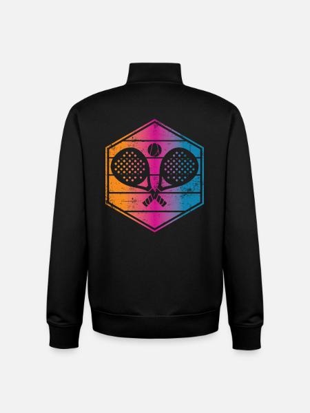 Padel Sport Vintage - Felpa unisex con zip in cotone biologico di Stanley/Stella - nero