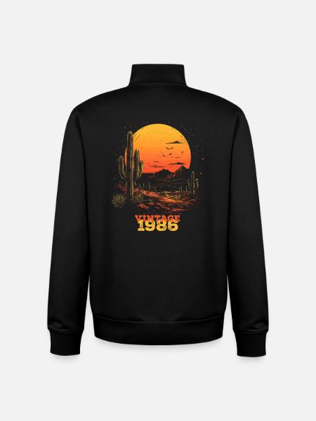 Årgang 1986 - Stanley/Stella unisex sweatshirt med lynlås i økologisk - sort