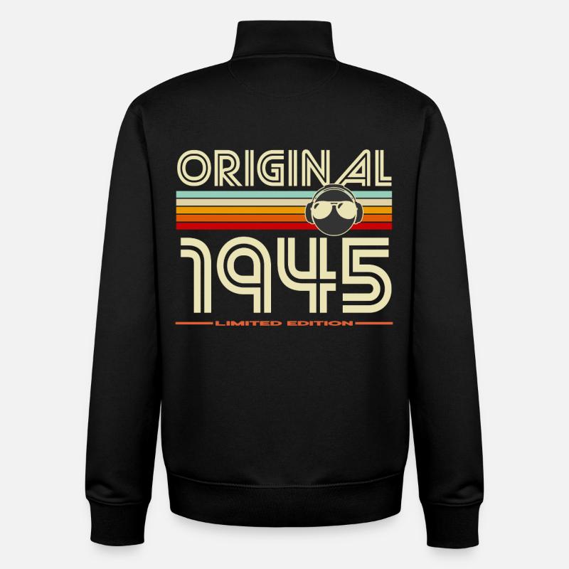 Originaler Retro-Helm von 1945 - Unisex Organic Zip Sweatshirt von Stanley/Stella - Schwarz