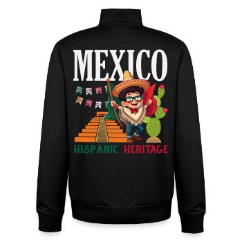 Fierté du Mexique & Maison Drapeau du Mexique - Sweat zippé unisexe en coton bio Stanley/Stella - noir - Dos - AI Model Male 185 light (185cm)