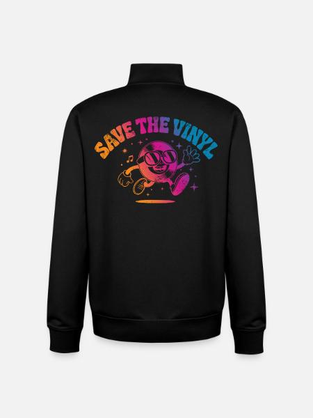 Save the Vinyl DJ Music - Unisex Organic Zip Sweatshirt by Stanley/Stella - black