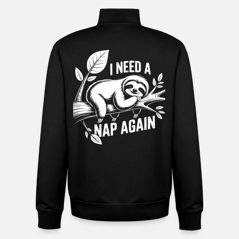 J’ai besoin d’une sieste - Sweat zippé unisexe en coton bio Stanley/Stella - noir