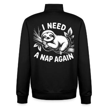 J’ai besoin d’une sieste - Sweat zippé unisexe en coton bio Stanley/Stella - noir - Dos - AI Model Male 185 light (185cm)