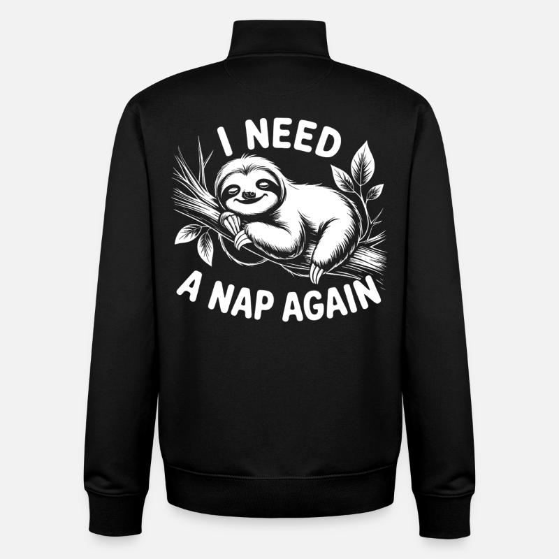I need a nap - Unisex Organic Zip Sweatshirt by Stanley/Stella - black