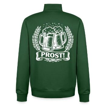 Prost Bierkrüge Lorbeerkranz Volksfest - Unisex Organic Zip Sweatshirt von Stanley/Stella - Flaschengrün - Hinten - AI Model Male 185 dark (185cm)