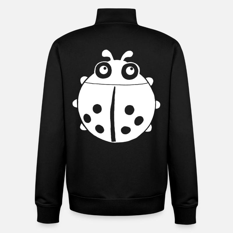 White ladybug - Unisex Organic Zip Sweatshirt by Stanley/Stella - black