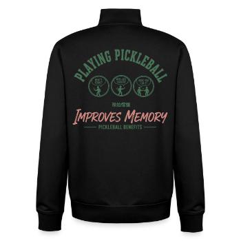 Pickleball, lustiger Spieler, Pickle Ball spielt Liebe. - Unisex Organic Zip Sweatshirt von Stanley/Stella - Schwarz - Hinten - AI Model Male 185 light (185cm)