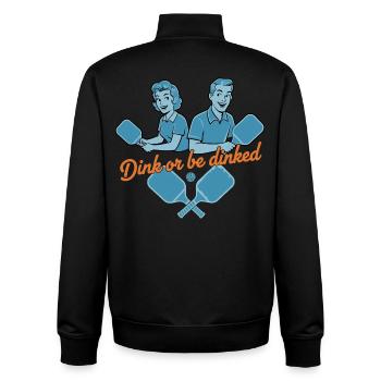 Pickleball-lustiger Spieler Dink Oder Werde Liebe - Unisex Organic Zip Sweatshirt von Stanley/Stella - Schwarz - Hinten - AI Model Male 185 light (185cm)