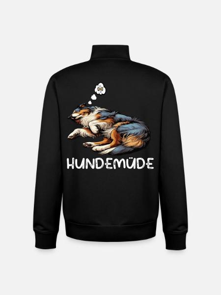 Hundemüde Australian Shepherd Aussie Aussiehalter - Unisex Organic Zip Sweatshirt von Stanley/Stella - Schwarz