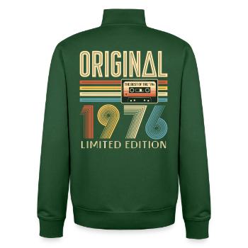 50th Birthday, 50 Years, Original 1976 - Unisex Organic Zip Sweatshirt by Stanley/Stella - bottle green - Back - AI Model Male 185 dark (185cm)