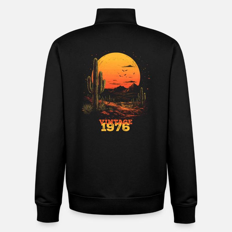 Millésime 1976 - Sweat zippé unisexe en coton bio Stanley/Stella - noir
