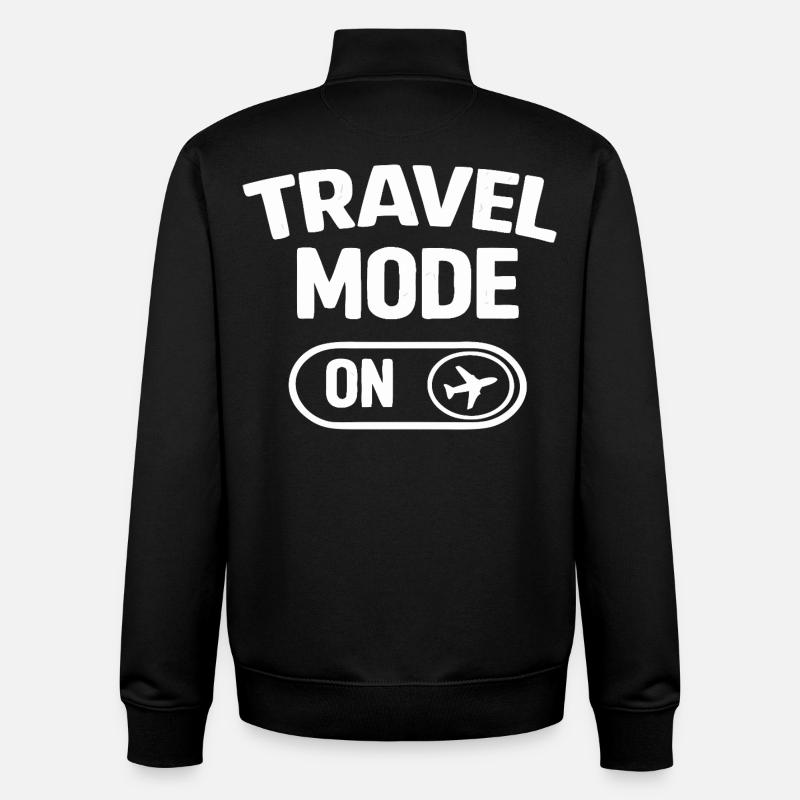 Travel Mode On Vacation Trip - Unisex Organic Zip Sweatshirt by Stanley/Stella - black