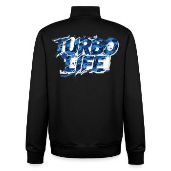 Turbo Life Blau Grau Camo Motiv Männer & Jungs - Unisex Organic Zip Sweatshirt von Stanley/Stella - Schwarz - Hinten - AI Model Male 185 light (185cm)