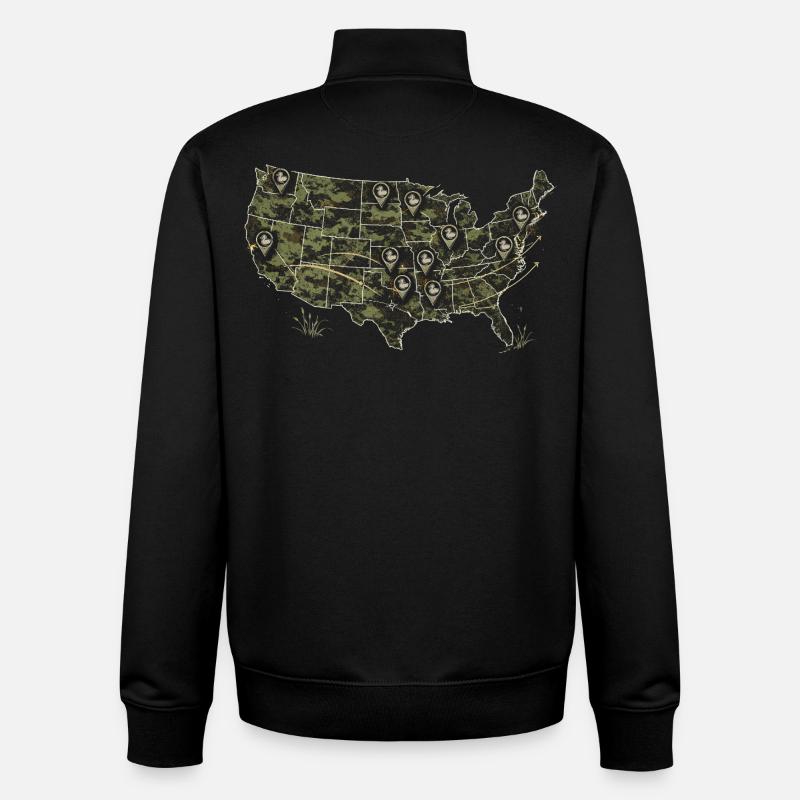 duck shooting - Unisex Organic Zip Sweatshirt by Stanley/Stella - black