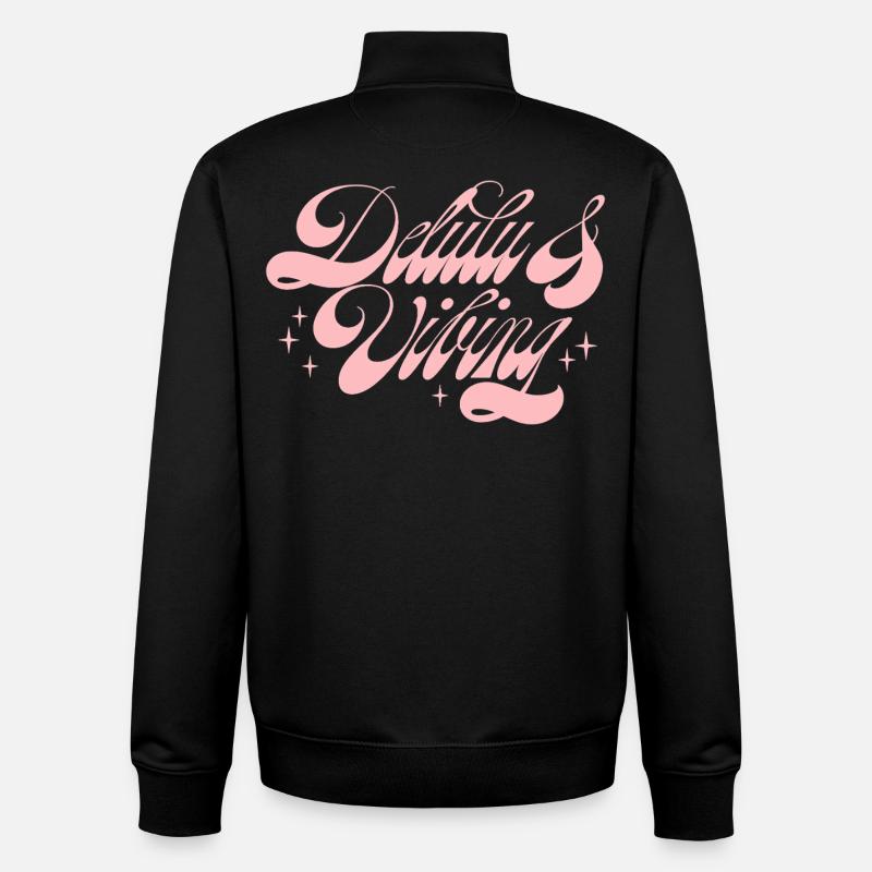 Delulu & Vibing - Unisex Organic Zip Sweatshirt von Stanley/Stella - Schwarz