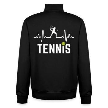Tennis Heartbeat Tennis Player - Unisex Organic Zip Sweatshirt by Stanley/Stella - black - Back - AI Model Male 185 light (185cm)