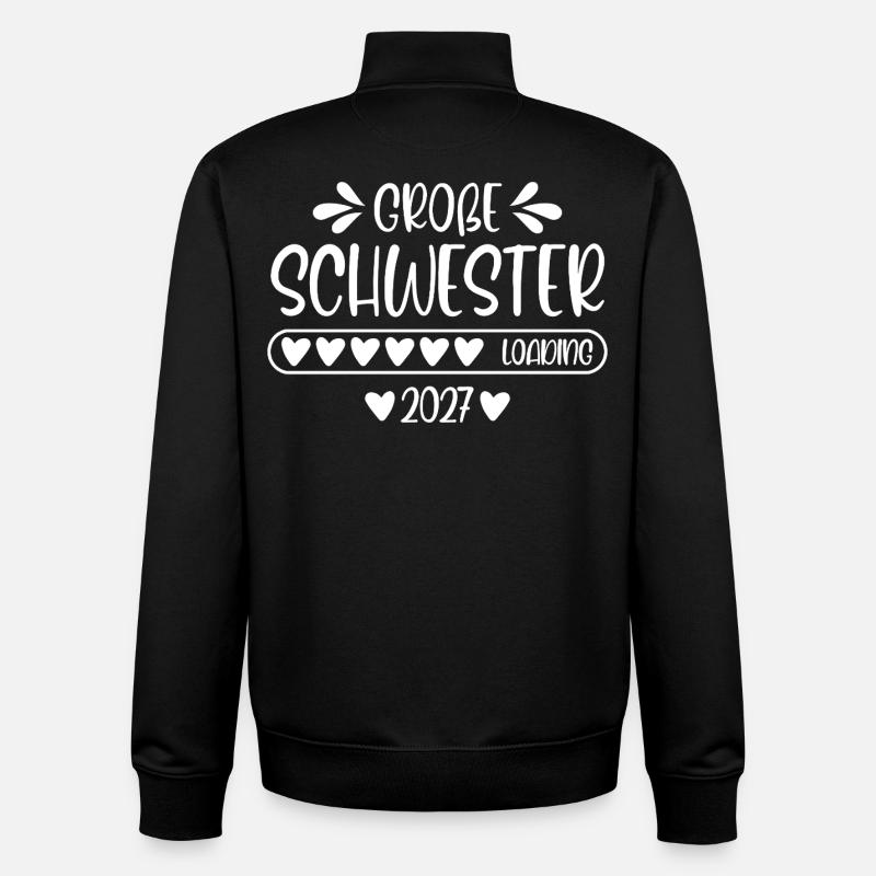 Große Schwester 2027 loading - Unisex Organic Zip Sweatshirt von Stanley/Stella - Schwarz