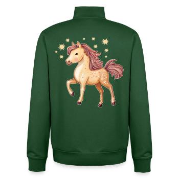 Niedliches Pferd mit Sternen - Unisex Organic Zip Sweatshirt von Stanley/Stella - Flaschengrün - Hinten - AI Model Male 185 dark (185cm)