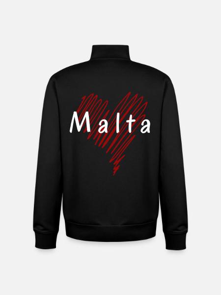 I love Malta, heart Malta - Unisex Organic Zip Sweatshirt by Stanley/Stella - black