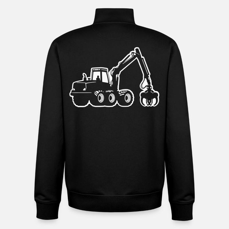 Silhouette de moissonneuse - Sweat zippé unisexe en coton bio Stanley/Stella - noir