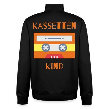Cassettes Enfant - Enfance - Jeunesse - Nostalgie - Sweat zippé unisexe en coton bio Stanley/Stella - noir - Dos - AI Model Male 185 light (185cm)