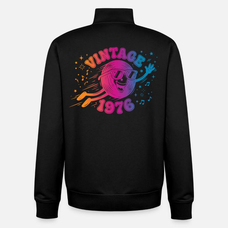 Millésime 1976 - Sweat zippé unisexe en coton bio Stanley/Stella - noir