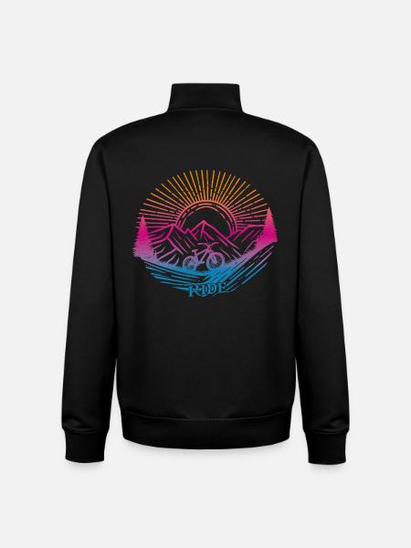 Descente à vélo - Sweat zippé unisexe en coton bio Stanley/Stella - noir