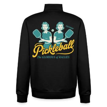 Pickleball The Glorious Of Rallies Funny Player - Unisex Organic Zip Sweatshirt by Stanley/Stella - black - Back - AI Model Male 185 light (185cm)