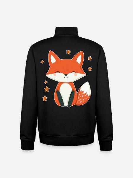 Fox and Stars - Unisex Organic Zip Sweatshirt by Stanley/Stella - black