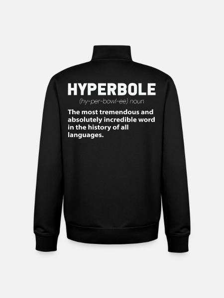 Hyperbole Définition drôle Professeur d’anglais Écrivain - Sweat zippé unisexe en coton bio Stanley/Stella - noir