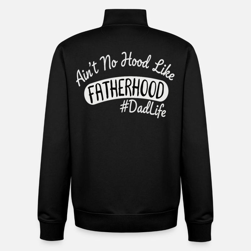Vater Spruch Papa Vie Paternité - Sweat zippé unisexe en coton bio Stanley/Stella - noir