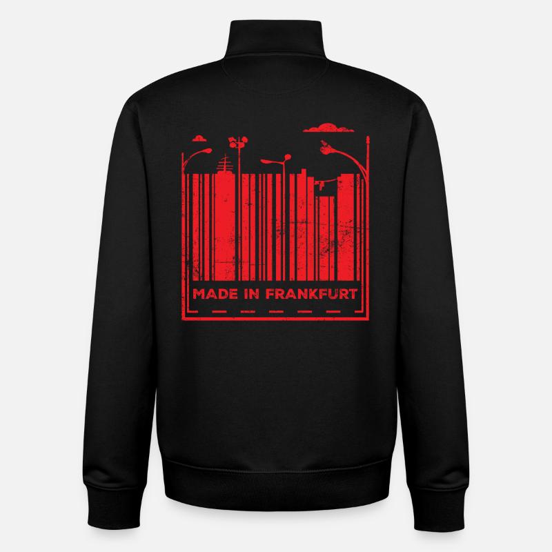Fabriqué à Francfort - Sweat zippé unisexe en coton bio Stanley/Stella - noir