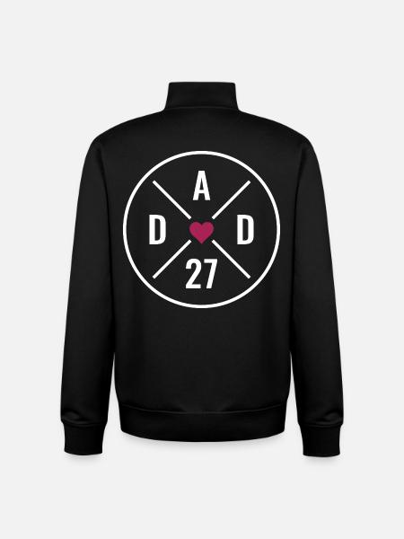 Dad 27 Herz - Unisex Organic Zip Sweatshirt von Stanley/Stella - Schwarz