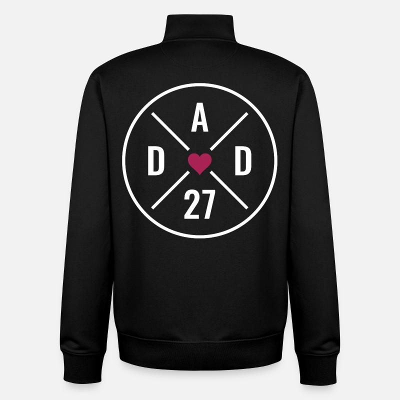 Dad 27 Herz - Unisex Organic Zip Sweatshirt von Stanley/Stella - Schwarz