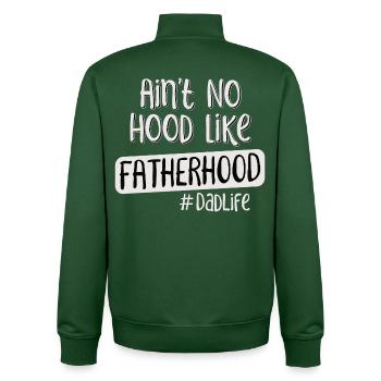 Father Saying Fatherhood DadLife - Unisex Organic Zip Sweatshirt by Stanley/Stella - bottle green - Back - AI Model Male 185 dark (185cm)