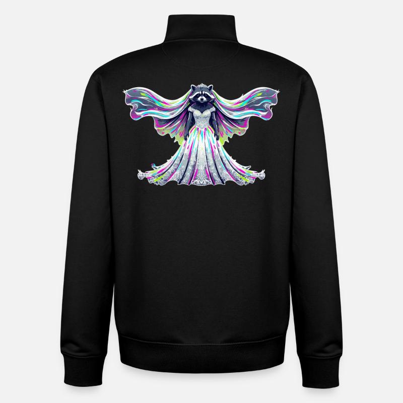 Waschbär Braut Hochzeit JGA - Unisex Organic Zip Sweatshirt von Stanley/Stella - Schwarz
