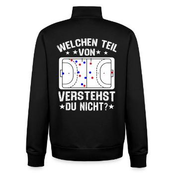 welchen teil von verstehst du nicht Handball  - Unisex Organic Zip Sweatshirt von Stanley/Stella - Schwarz - Hinten - AI Model Male 185 light (185cm)