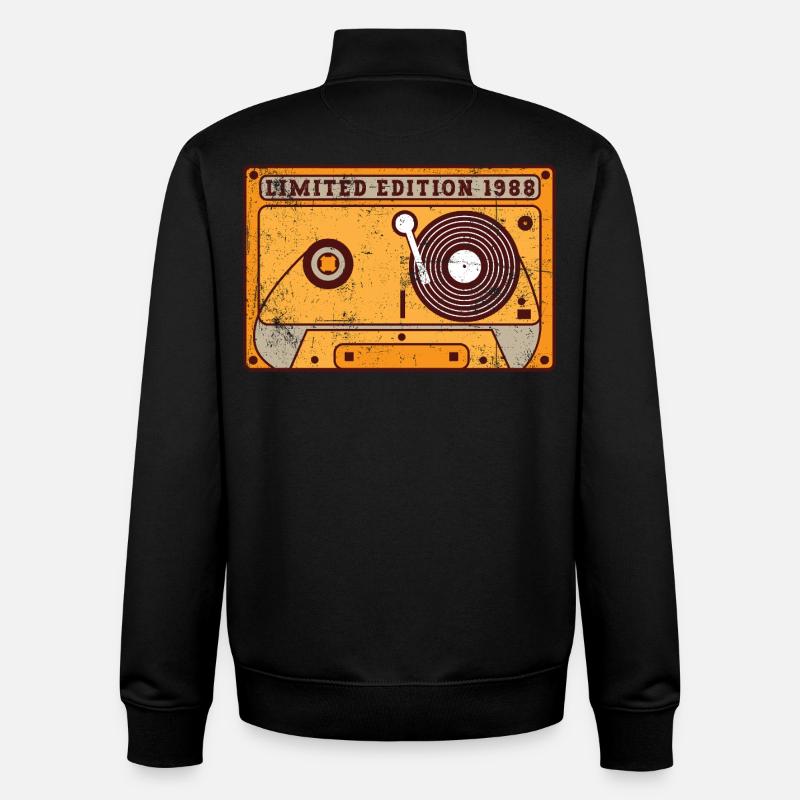 Millésime 1988 - Sweat zippé unisexe en coton bio Stanley/Stella - noir