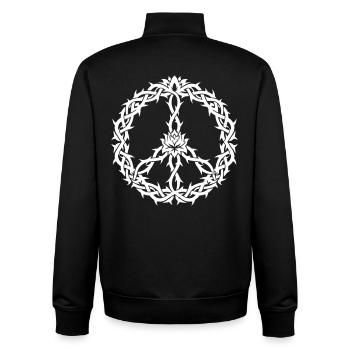 Peacezeichen Dornen Tribal Style - Unisex Organic Zip Sweatshirt von Stanley/Stella - Schwarz - Hinten - AI Model Male 185 light (185cm)