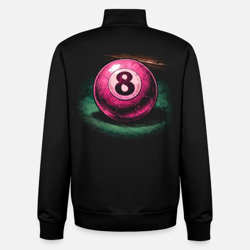 Billard à 8 billes - Sweat zippé unisexe en coton bio Stanley/Stella - noir